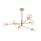 VIG0645-27 Vignette 6 Light Pendant Aged Brass With Closed Organic Amber  Glass