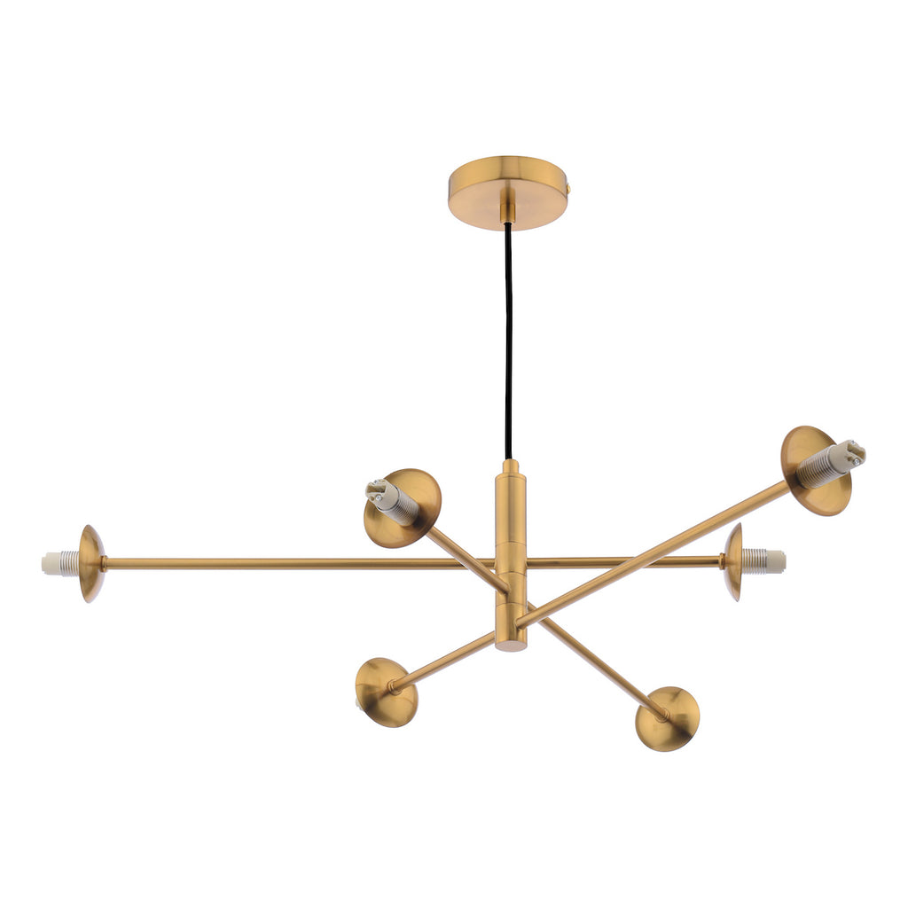 VIG0645-F Vignette 6 Light Pendant Aged Brass Fitting Only (S)