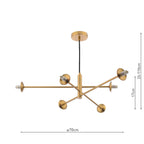 VIG0645-F Vignette 6 Light Pendant Aged Brass Fitting Only (S)