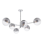 VIG0650-19 Vignette 6 Light Pendant Polished Chrome With Smoked/Clear Ribbed Glass