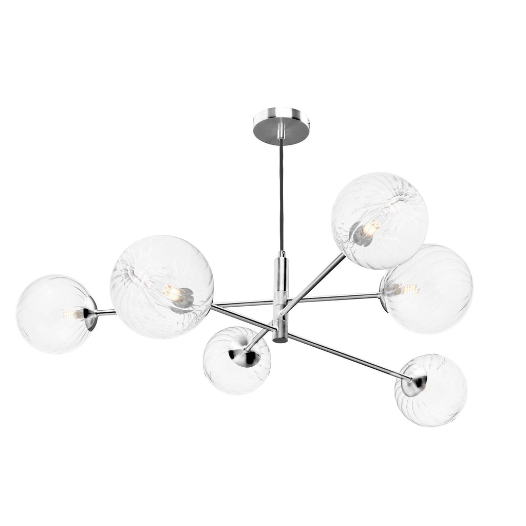 VIG0650-22 Vignette 6 Light Pendant Polished Chrome With Closed Glass