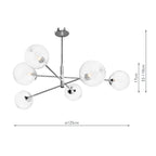 VIG0650-22 Vignette 6 Light Pendant Polished Chrome With Closed Glass