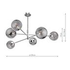 VIG0650-24 Vignette 6 Light Pendant Polished Chrome With Smoked Glass