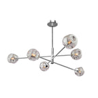 VIG0650-28 Vignette 6 Light Pendant Polished Chrome With Closed Organic Smoked Glass