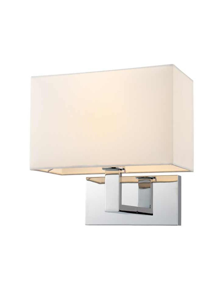 WB959/9892 1 Light Wall Bracket Chrome White Shade (S)