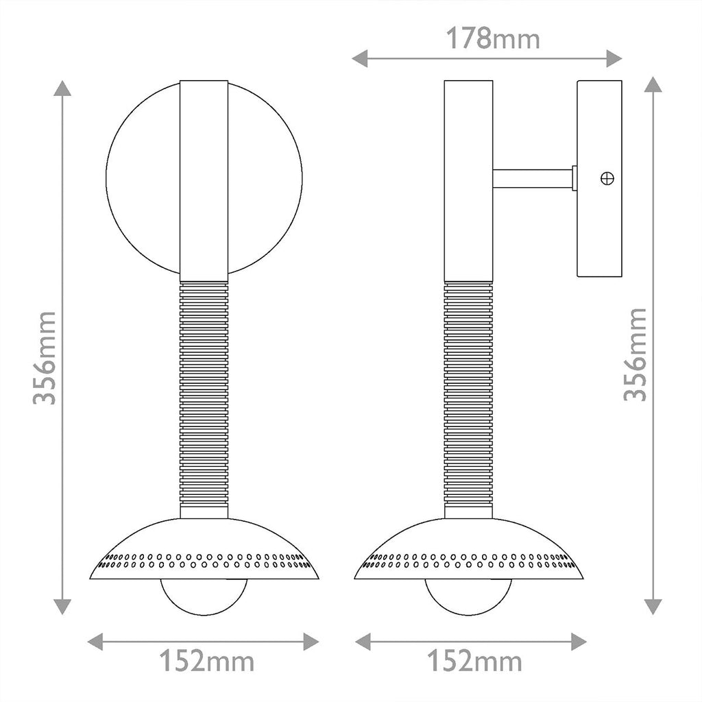 ALM-ARDEN-LED-1WB-BG Arden 1 Light LED Wall Light  Brushed Gold