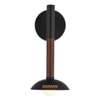 ALM-ARDEN-LED-1WB-MB Arden 1 Light LED Wall Light  Matte Black, Walnut Wood Veneer