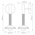 ALM-ARDEN-LED-1WB-MB Arden 1 Light LED Wall Light  Matte Black, Walnut Wood Veneer