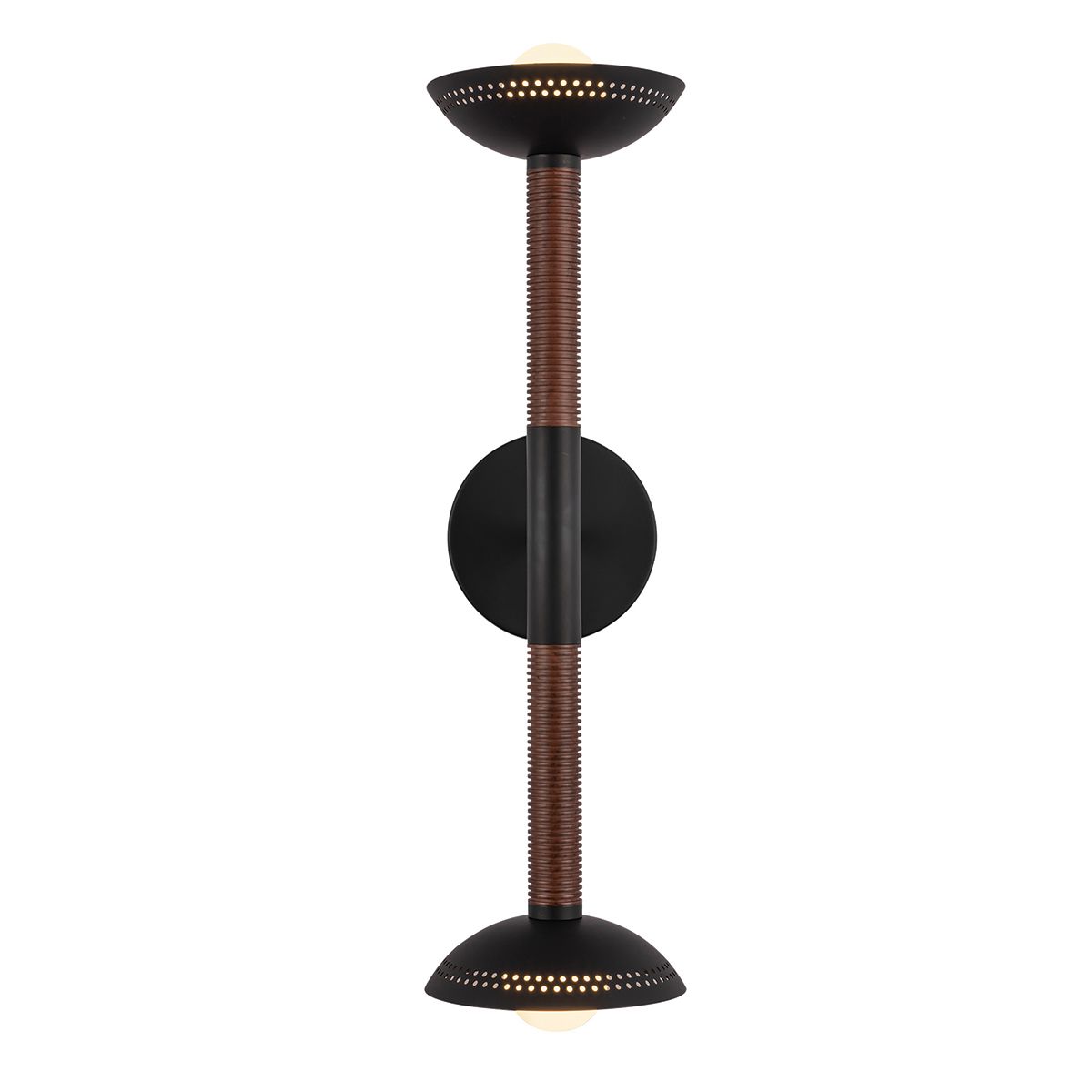ALM-ARDEN-LED-2WB-MB Arden 2 Light LED Wall Light  Matte Black, Walnut Wood Veneer