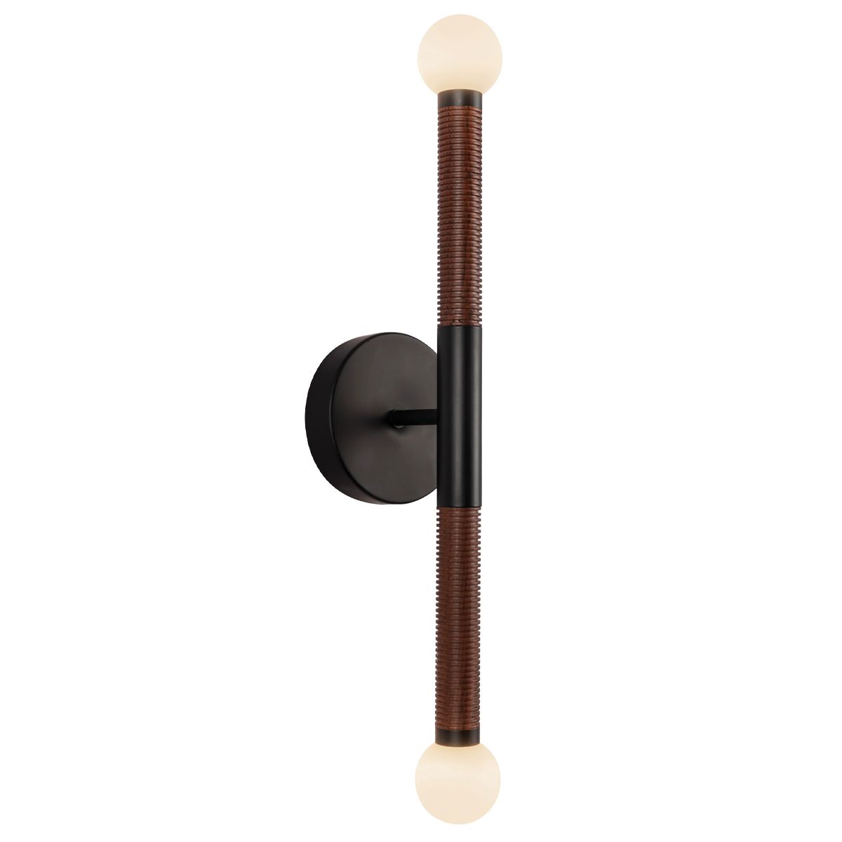 ALM-ARDEN-LED-2WB-MB Arden 2 Light LED Wall Light  Matte Black, Walnut Wood Veneer