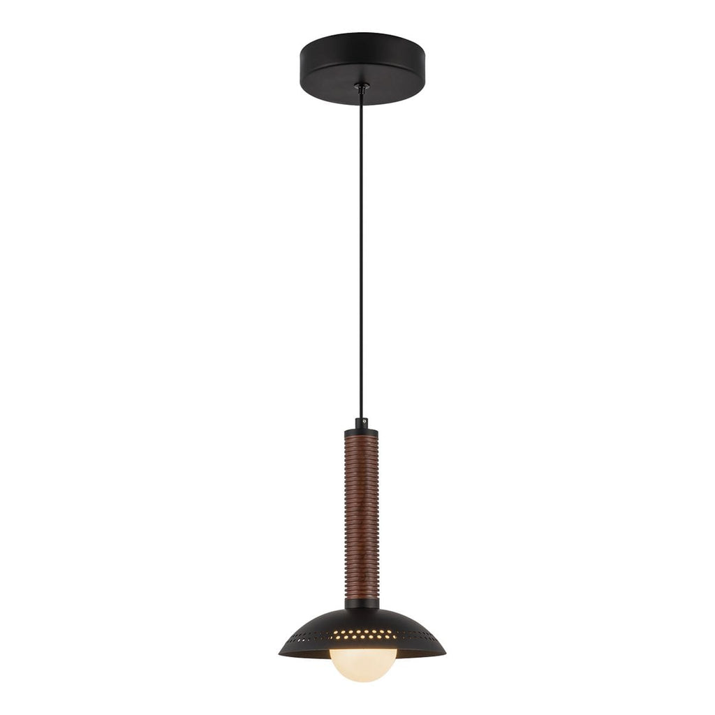 ALM-ARDEN-LED-MP-MB Arden LED Mini Pendant Matte Black, Walnut Wood Veneer