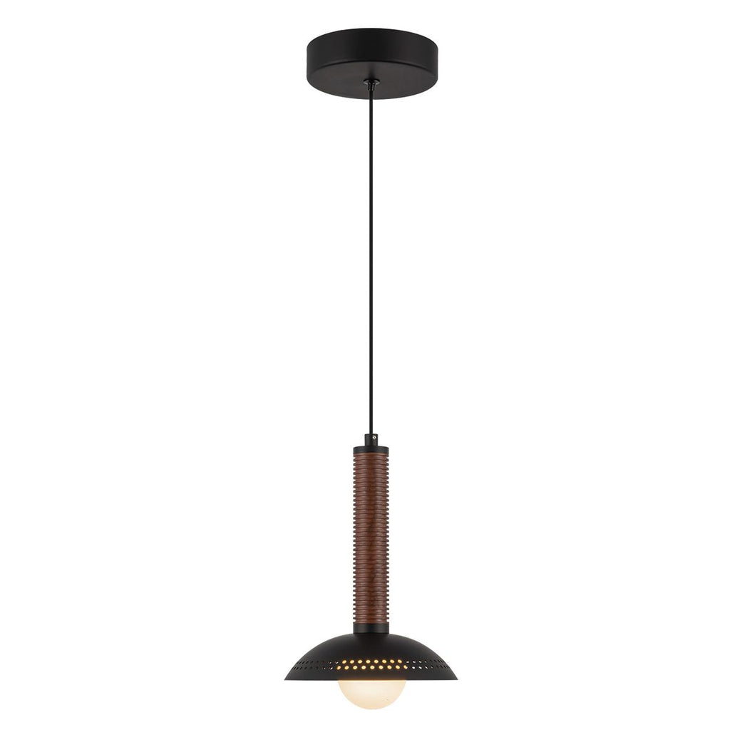 ALM-ARDEN-LED-MP-MB Arden LED Mini Pendant Matte Black, Walnut Wood Veneer