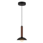 ALM-ARDEN-LED-MP-MB Arden LED Mini Pendant Matte Black, Walnut Wood Veneer