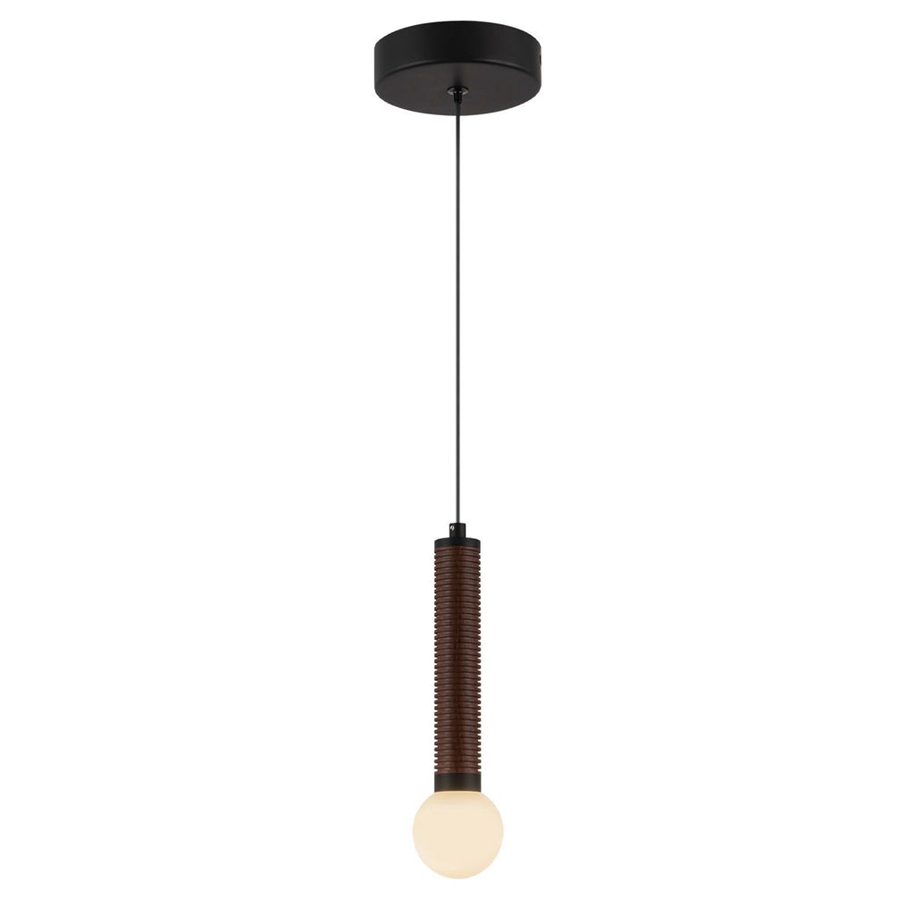 ALM-ARDEN-LED-MP-MB Arden LED Mini Pendant Matte Black, Walnut Wood Veneer