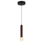 ALM-ARDEN-LED-MP-MB Arden LED Mini Pendant Matte Black, Walnut Wood Veneer