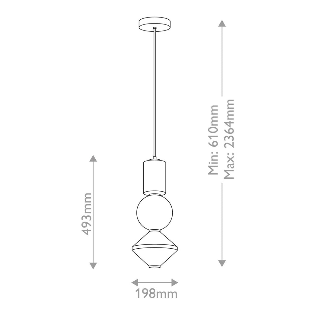 ALM-BIJOU-P3-GD Alora Mood Bijou LED Pendant Aged Gold