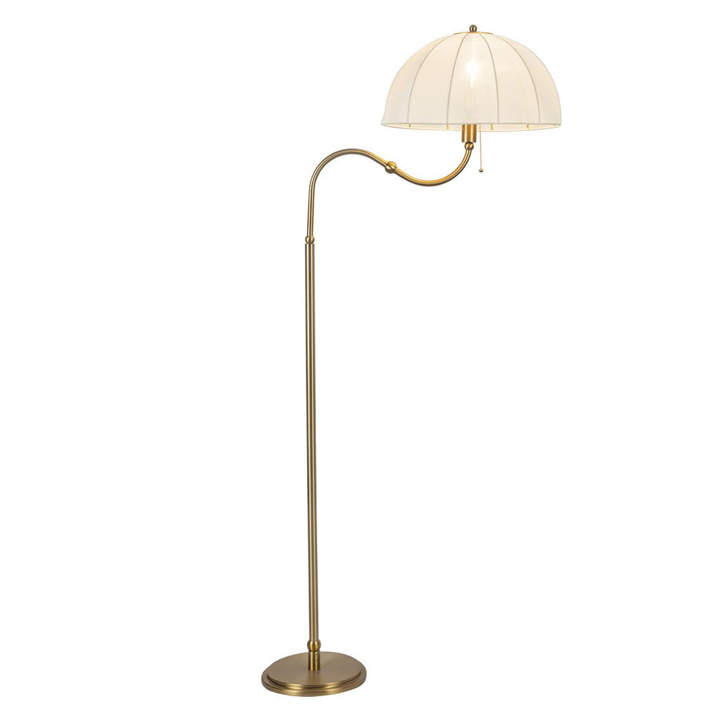 ALM-CROSBY-FL-BG Crosby 1 Light Floor Lamp Satin Cream & Brushed Gold