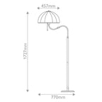 ALM-CROSBY-FL-BG Crosby 1 Light Floor Lamp Satin Cream & Brushed Gold