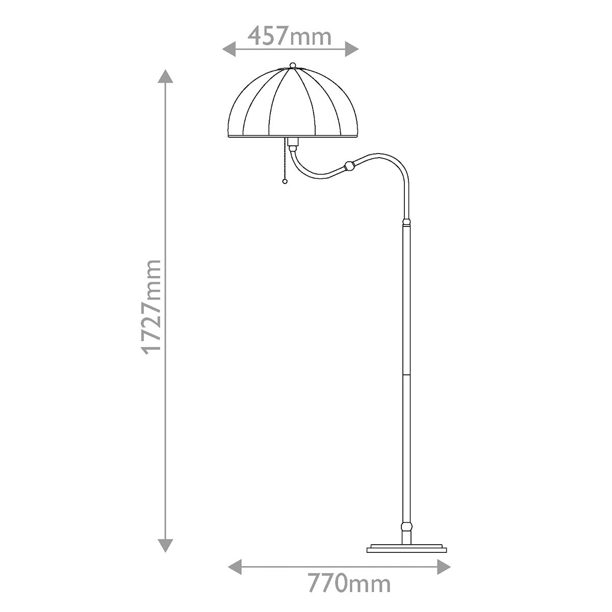 ALM-CROSBY-FL-BG Crosby 1 Light Floor Lamp Satin Cream & Brushed Gold