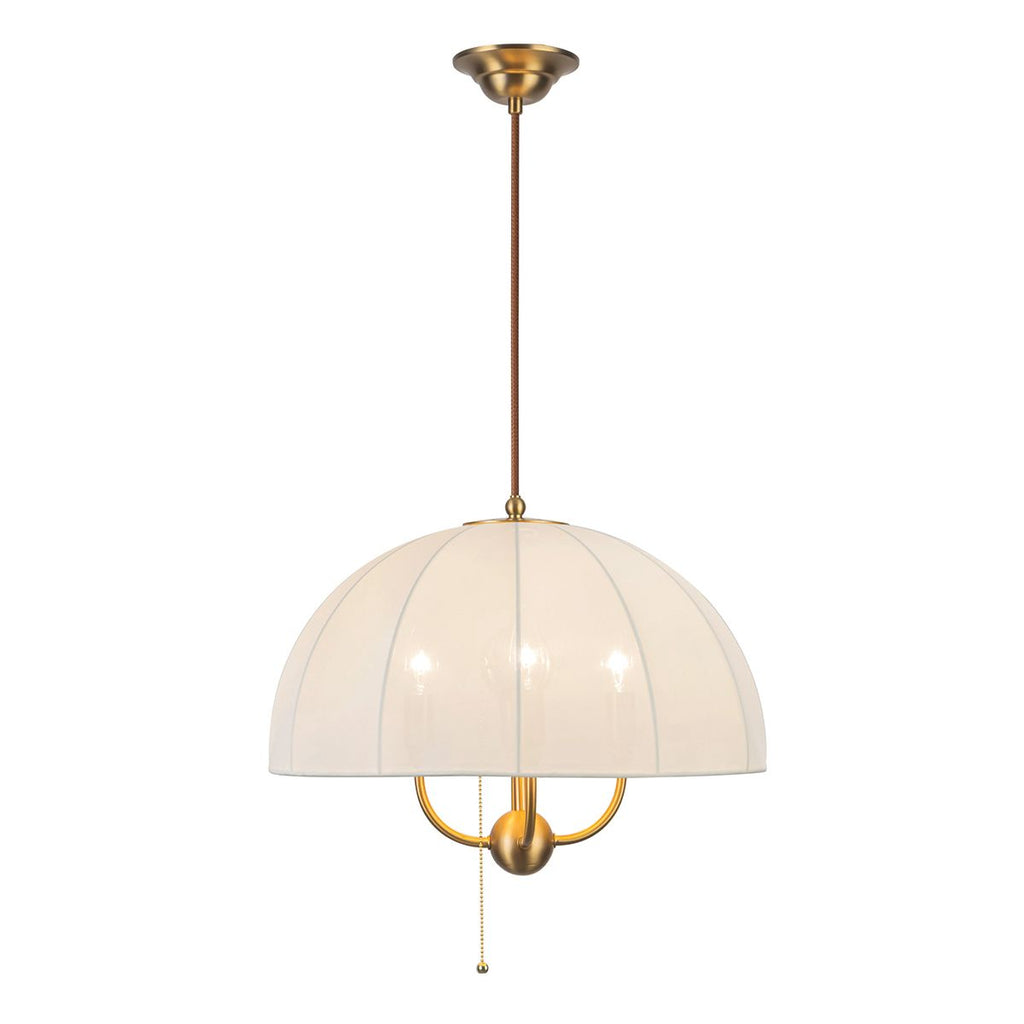 ALM-CROSBY-P-M-BG Crosby 4 Light Pendant  Satin Cream & Brushed Gold