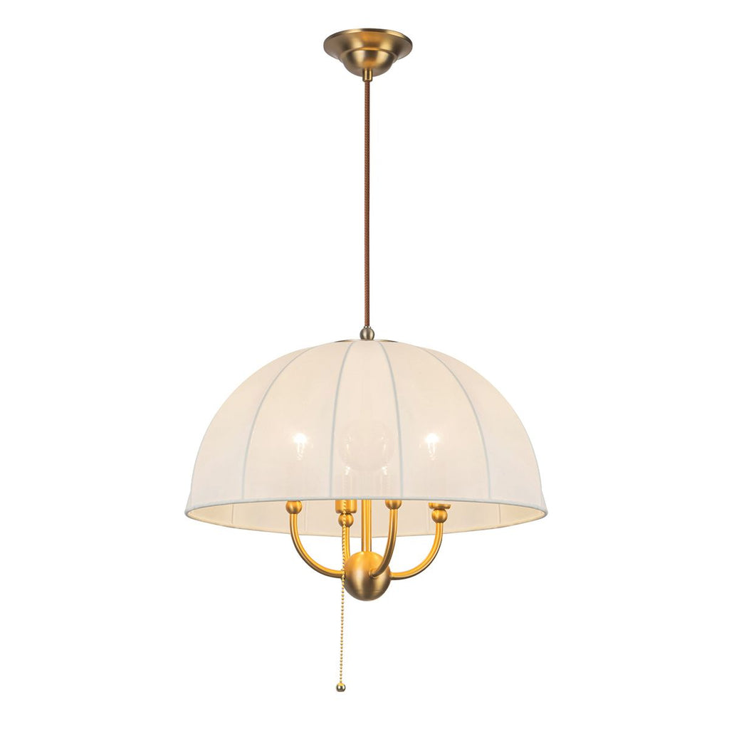 ALM-CROSBY-P-M-BG Crosby 4 Light Pendant  Satin Cream & Brushed Gold