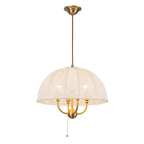 ALM-CROSBY-P-M-BG Crosby 4 Light Pendant  Satin Cream & Brushed Gold