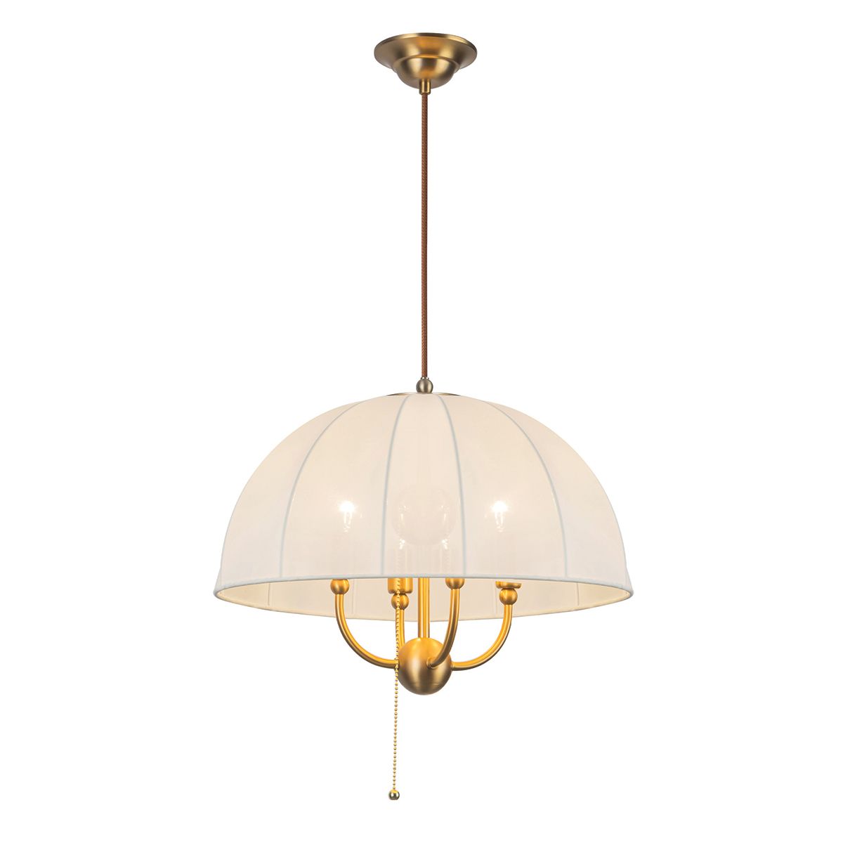ALM-CROSBY-P-M-BG Crosby 4 Light Pendant  Satin Cream & Brushed Gold