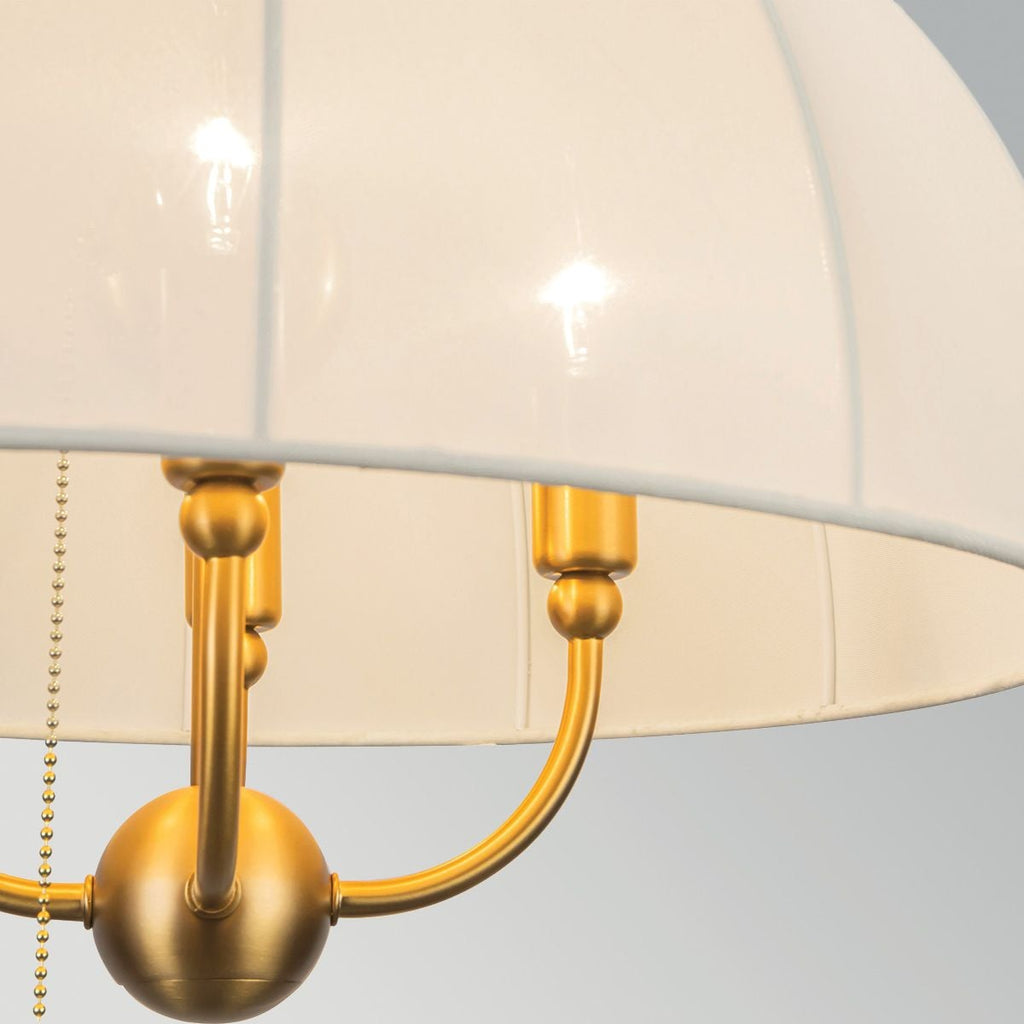 ALM-CROSBY-P-M-BG Crosby 4 Light Pendant  Satin Cream & Brushed Gold