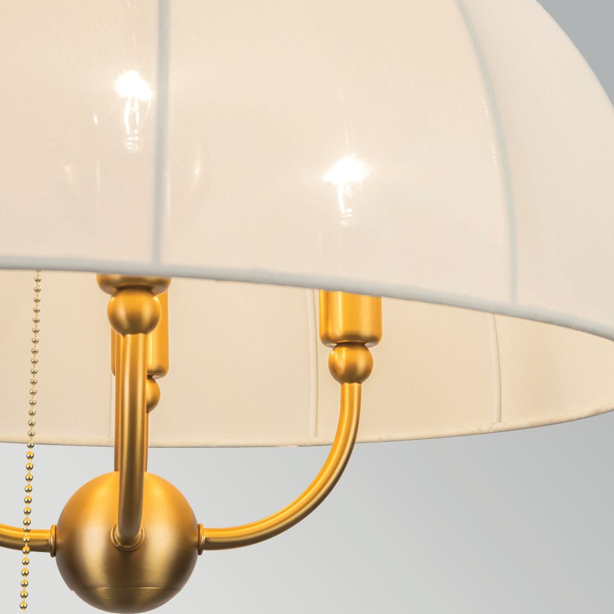 ALM-CROSBY-P-M-BG Crosby 4 Light Pendant  Satin Cream & Brushed Gold