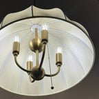 ALM-CROSBY-P-M-BG Crosby 4 Light Pendant  Satin Cream & Brushed Gold