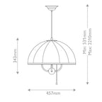 ALM-CROSBY-P-M-BG Crosby 4 Light Pendant  Satin Cream & Brushed Gold