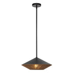 ALM-DAPHNE-P-L-MB Alora Mood Daphne 1 lt Large Pendant Matte Black & Natural
