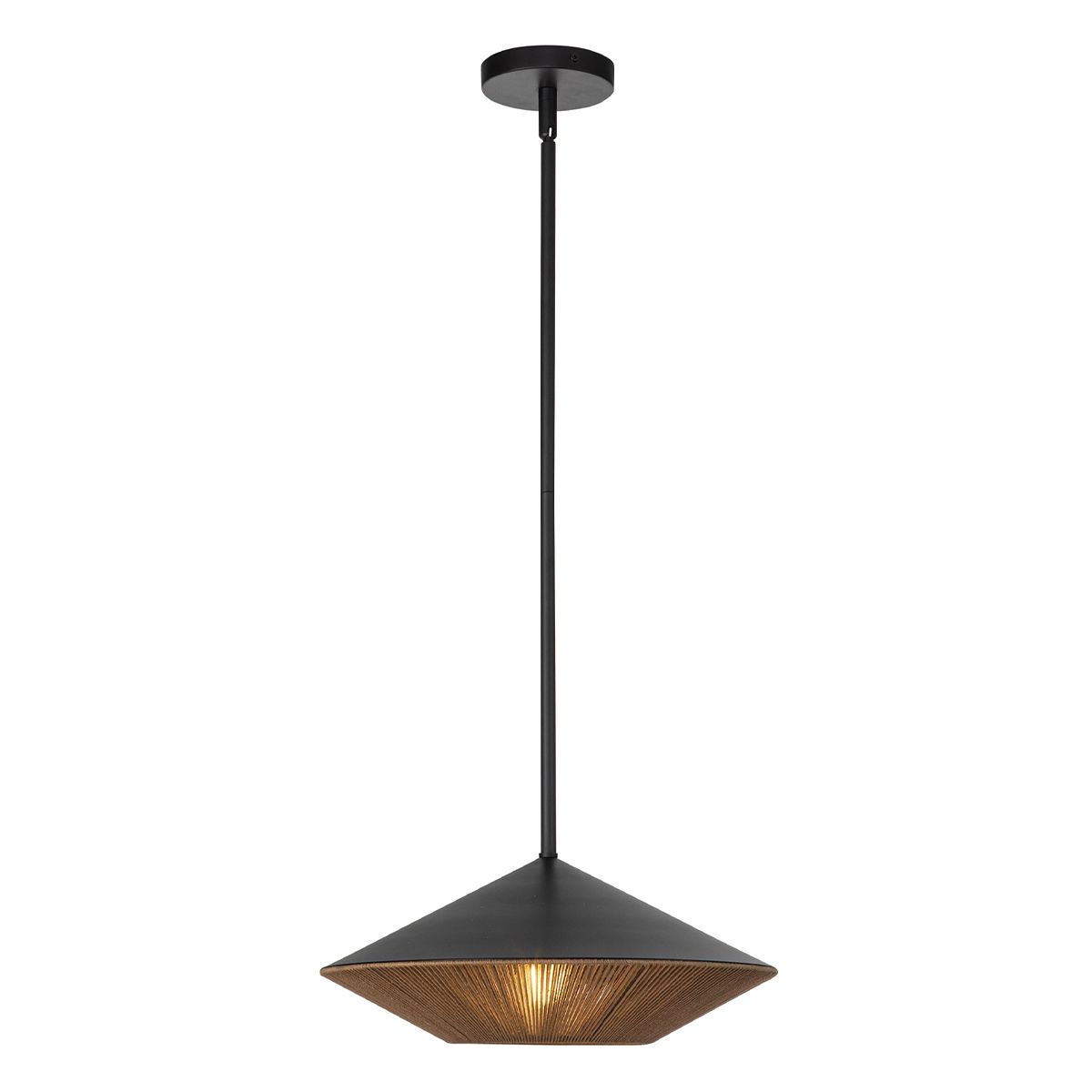ALM-DAPHNE-P-L-MB Alora Mood Daphne 1 lt Large Pendant Matte Black & Natural