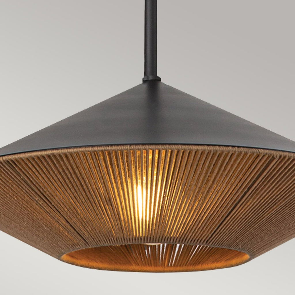 ALM-DAPHNE-P-L-MB Alora Mood Daphne 1 lt Large Pendant Matte Black & Natural