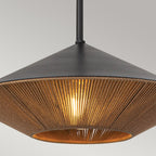 ALM-DAPHNE-P-L-MB Alora Mood Daphne 1 lt Large Pendant Matte Black & Natural