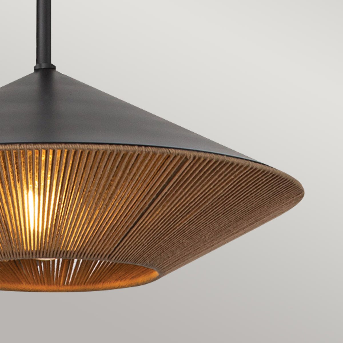ALM-DAPHNE-P-L-MB Alora Mood Daphne 1 lt Large Pendant Matte Black & Natural