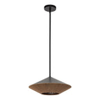 ALM-DAPHNE-P-L-MB Alora Mood Daphne 1 lt Large Pendant Matte Black & Natural