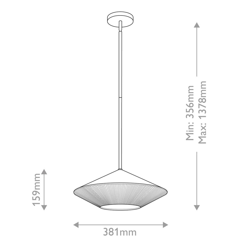 ALM-DAPHNE-P-L-MB Alora Mood Daphne 1 lt Large Pendant Matte Black & Natural