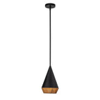 ALM-DAPHNE-P-S-MB Alora Mood Daphne 1 lt Small Pendant Matte Black & Natural