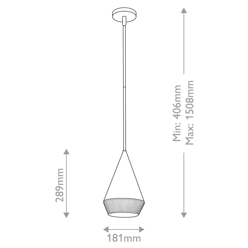 ALM-DAPHNE-P-S-MB Alora Mood Daphne 1 lt Small Pendant Matte Black & Natural