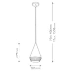 ALM-DAPHNE-P-S-MB Alora Mood Daphne 1 lt Small Pendant Matte Black & Natural