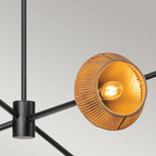 ALM-DAPHNE6-MB Alora Mood Daphne 6 lt Chandelier Matte Black & Natural