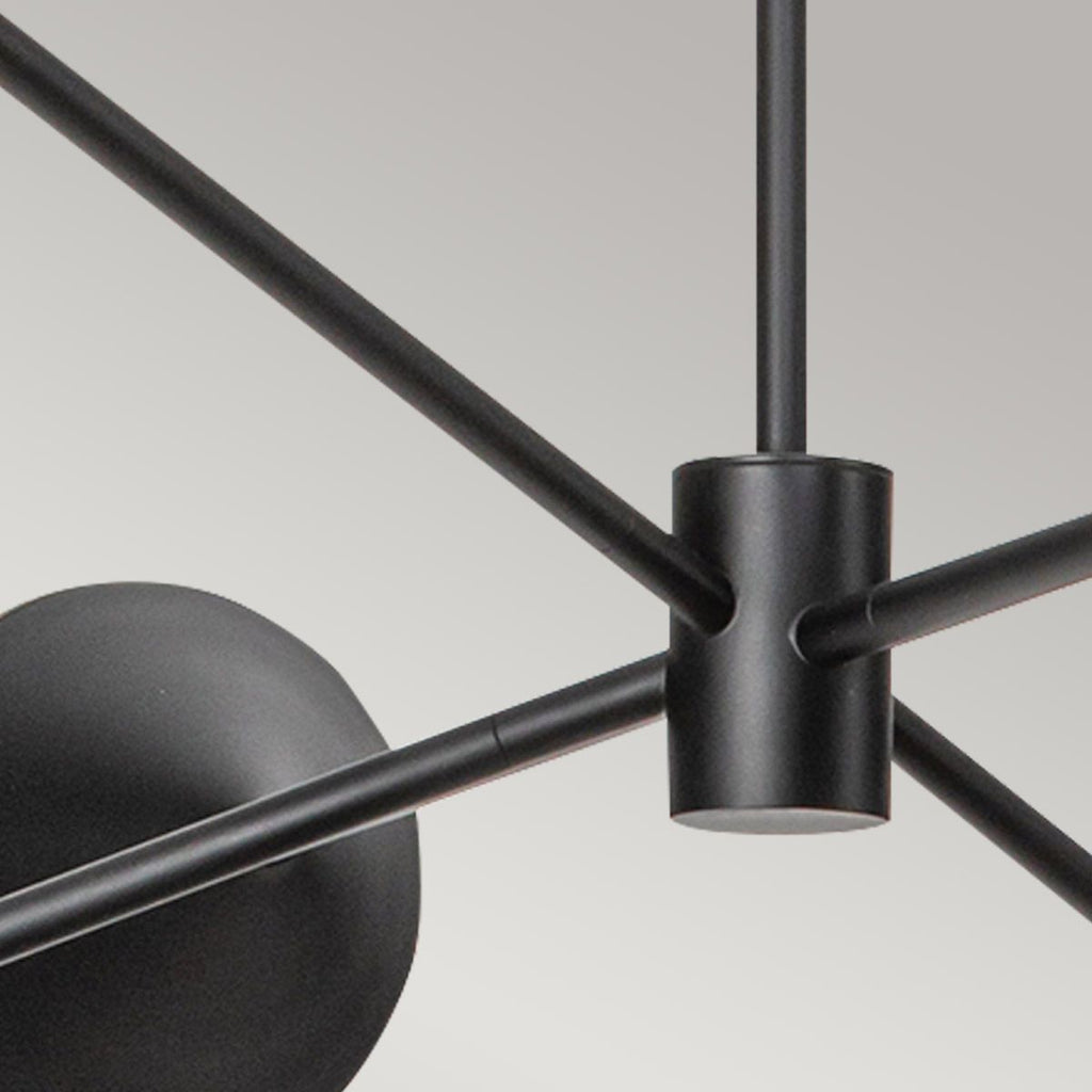 ALM-DAPHNE6-MB Alora Mood Daphne 6 lt Chandelier Matte Black & Natural