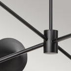 ALM-DAPHNE6-MB Alora Mood Daphne 6 lt Chandelier Matte Black & Natural