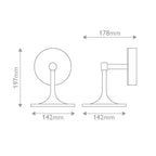 ALM-ISSA-1WB-BG Issa 1 Light LED Bathroom Wall Light  Brushed Gold