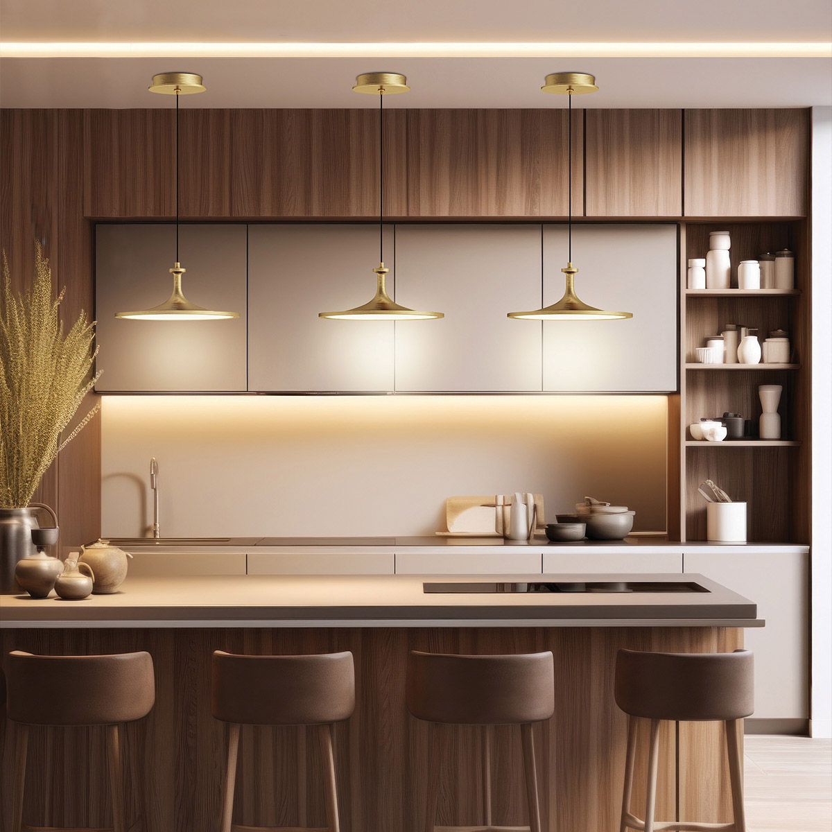 ALM-ISSA-P-M-BG Issa LED Medium Pendant Brushed Gold