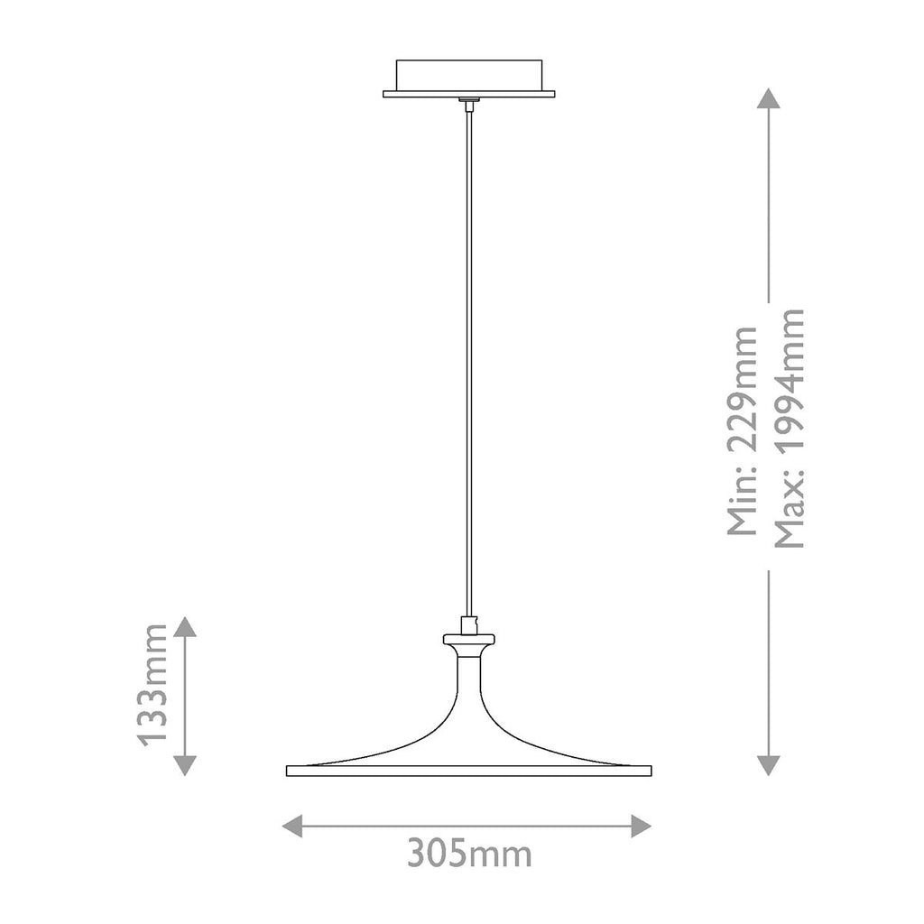 ALM-ISSA-P-M-BG Issa LED Medium Pendant Brushed Gold