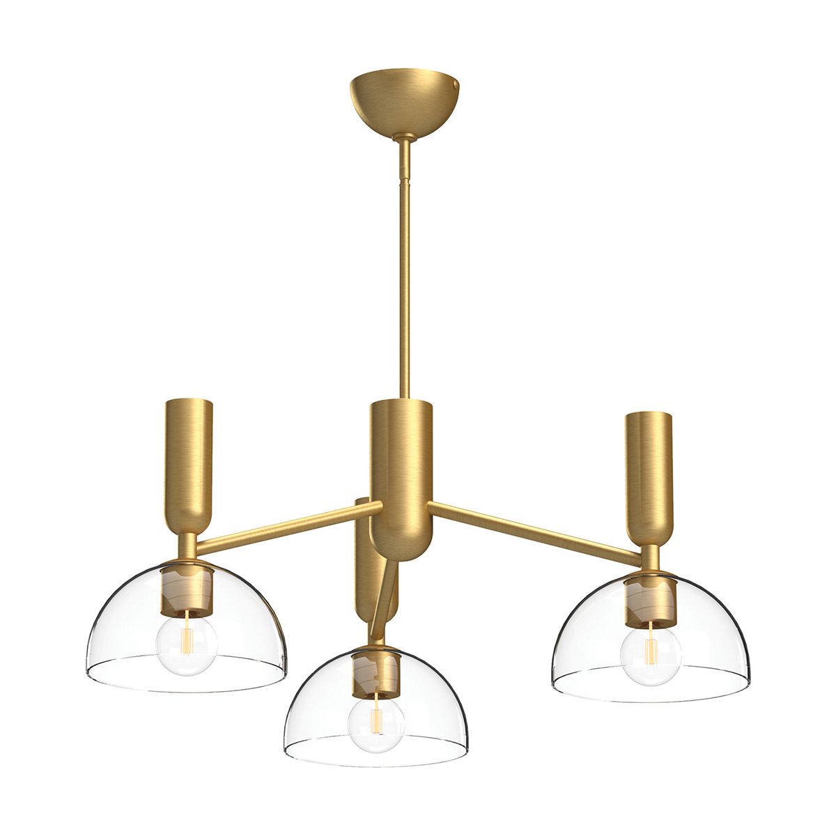 ALM-JUDE3-GD-CL Alora Mood Jude 3 lt Chandelier Brushed Gold