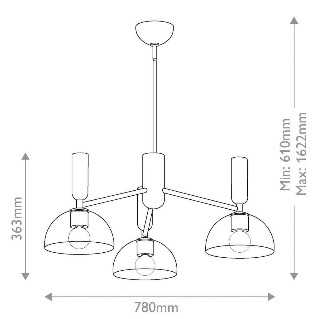 ALM-JUDE3-GD-CL Alora Mood Jude 3 lt Chandelier Brushed Gold