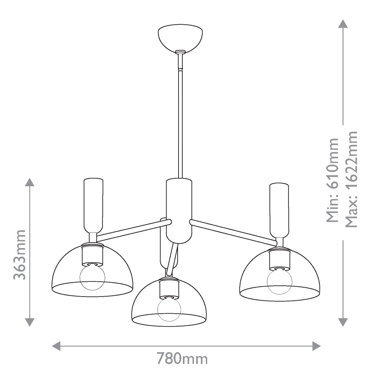 ALM-JUDE3-GD-CL Alora Mood Jude 3 lt Chandelier Brushed Gold